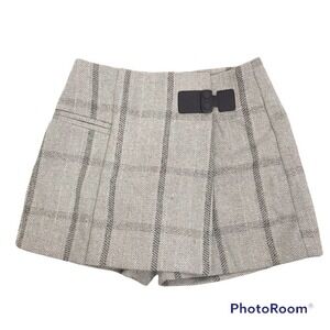 The Korner chevron plaid skort grey and black size 4 nwt
